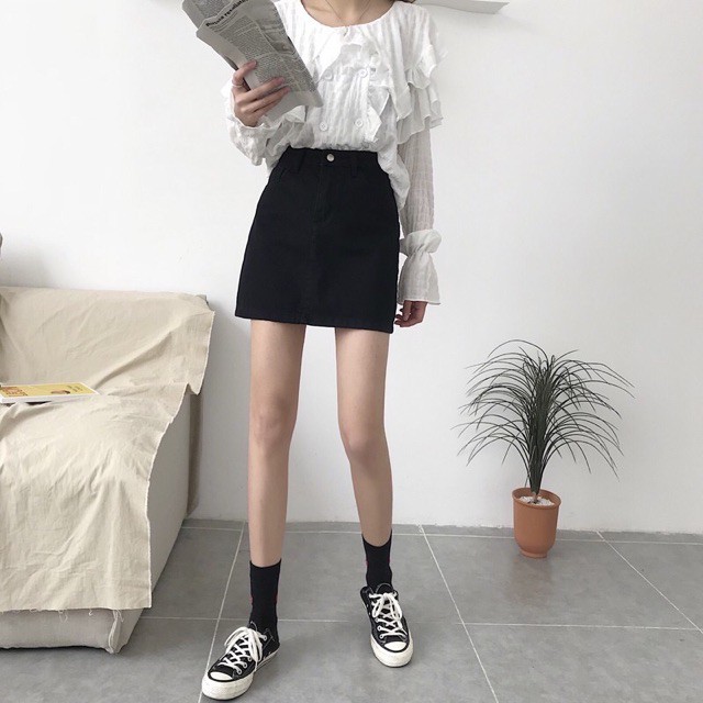 Quần Váy Jean Bigsize Co Giãn Mạnh - Màu Đen Tuyền / Xám Tây - LƯNG CAO QJ009 [TIEMDOJEAN]