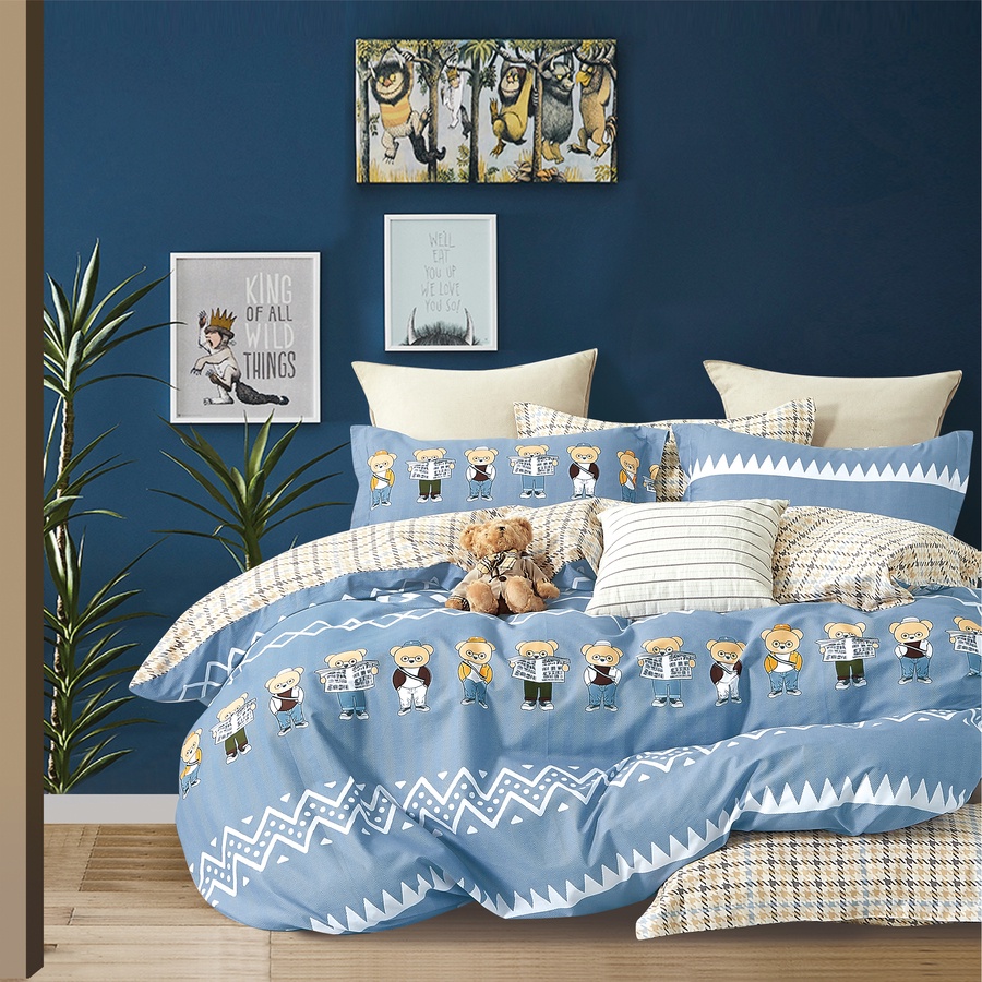 Bộ chăn ga áo gối Cotton Madeleine 1m6x2m 1m8x2m +30cm (21)