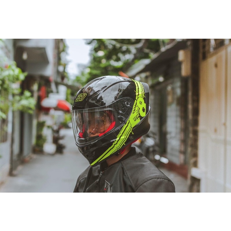 TẶNG GĂNG TAY Mũ nón bảo hiểm Fullface ROC EGO E8 E-8 SV plus 2 kính đen bóng tem cao cấp bảo hành chính hãng giá rẻ