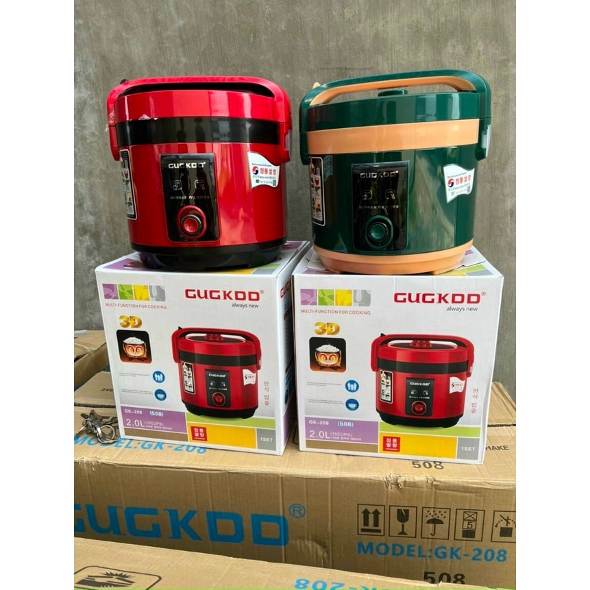 Nồi Cơm Điện Lòng Niêu 2L GUGKDD GK-208 Phủ Lớp Chống Dính Whitford Công Suất 900W Cho Gia Đình 6-8 Người