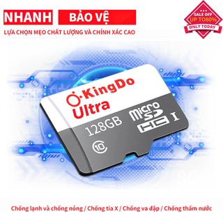 【Đầu đọc thẻ miễn phí】Kingdo 128GB Thẻ nhớ MicroSD Class 10 Tốc độ cao (màu xám)