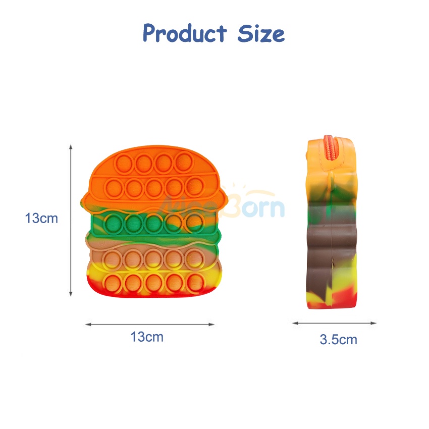 Balo đồ chơi đeo vai hamburger unicorn nhấn bong bóng giải nén chống căng thẳng cho trẻ