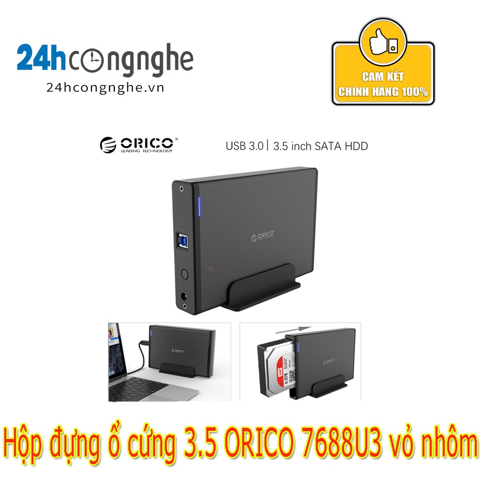 Box ổ cứng Orico 7688U3-BK 3.5 inch