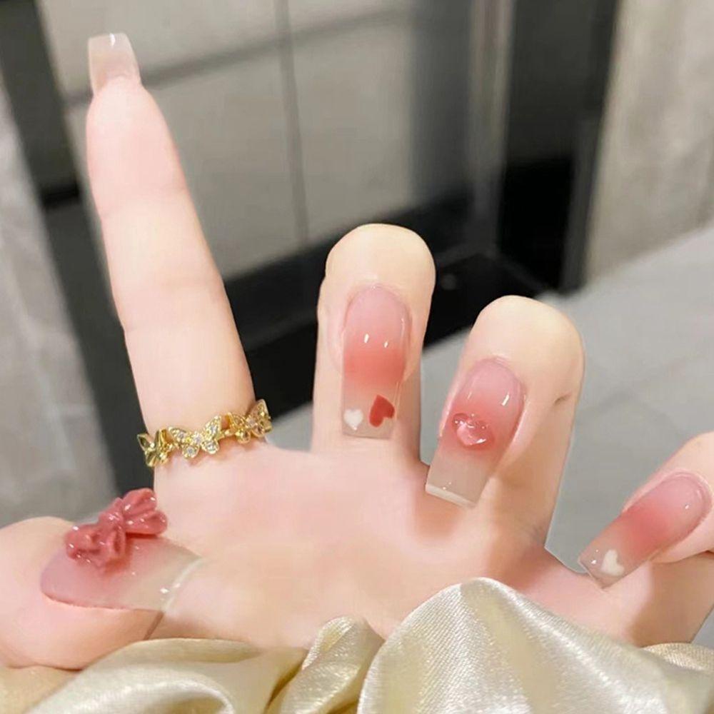 ღOKDEALSღ 24pcs/Box Ballerina Glitter Coffin False Nails Artificial Fake Nails Wearable Detachable Manicure Tool Full Cover Press On Nails Nail Tips