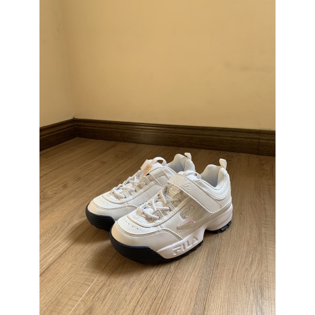 Giày trẻ em Fila Kids Disruptor II (Trắng, mũi xanh than) chính hãng