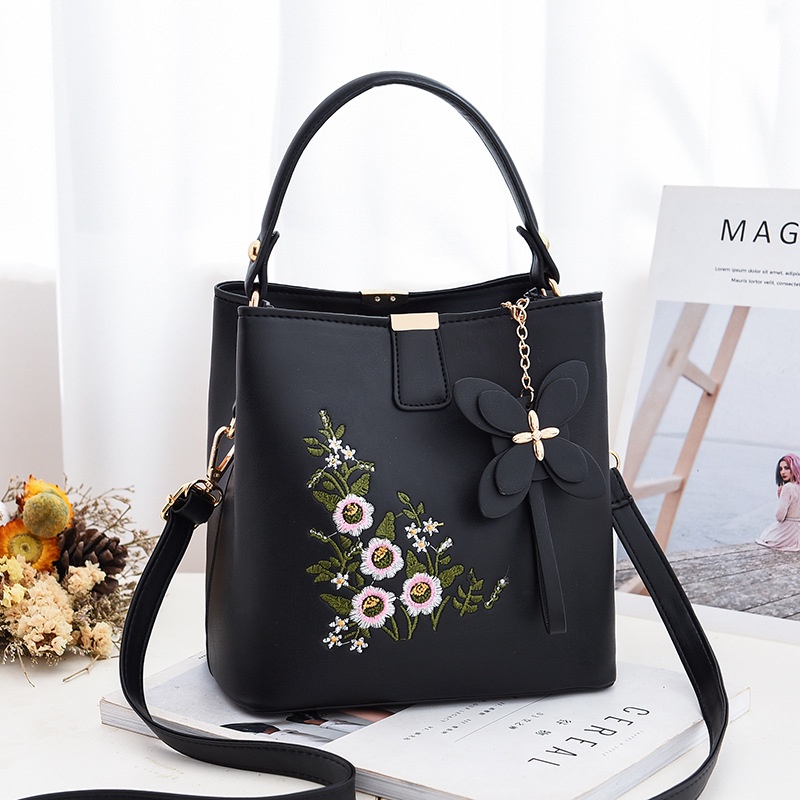 Túi đeo chéo thêu họa tiết thời trang Hàn Quốc cho nữ