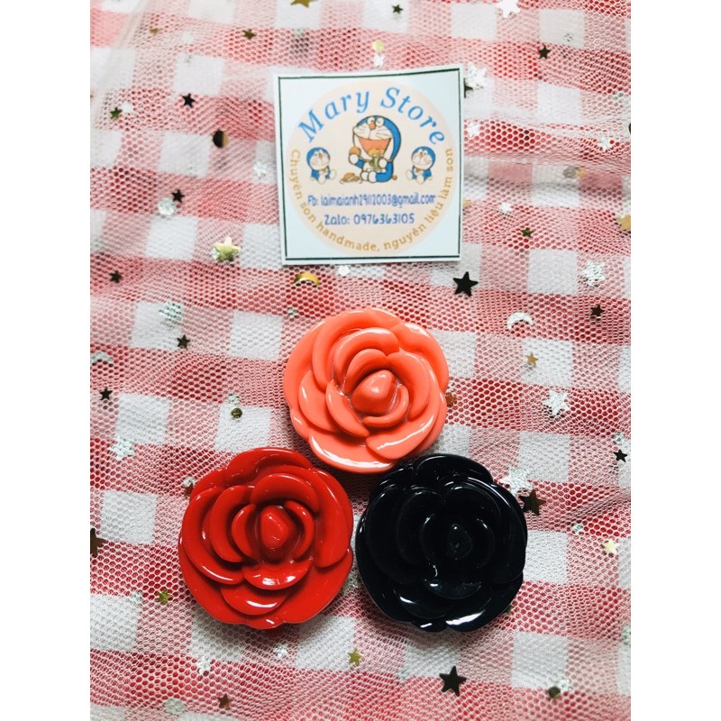 Hủ đựng son handmade hoa hồng có gương- chai lọ chiết mỹ phẩm_ đựng kem,son dưỡng