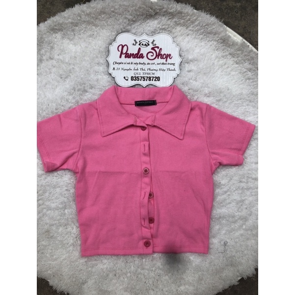 Áo croptop cổ bẻ 6 nút TB a00 dáng dài kèm 4 màu cực xịn