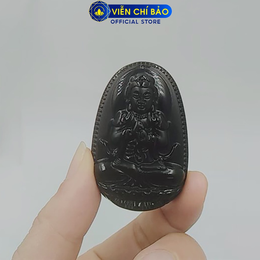Mặt dây chuyền Phật bản Như Lai Đại Nhật Obsidian thời trang phụ kiện trang sức Viễn Chí Bảo M200166