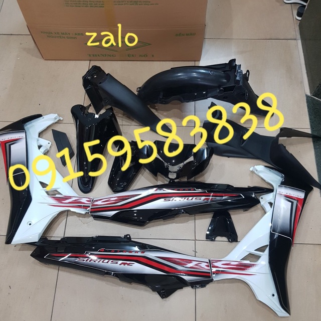 Dàn áo vỏ xe Sirius Rc đen trắng. sius đen trắng