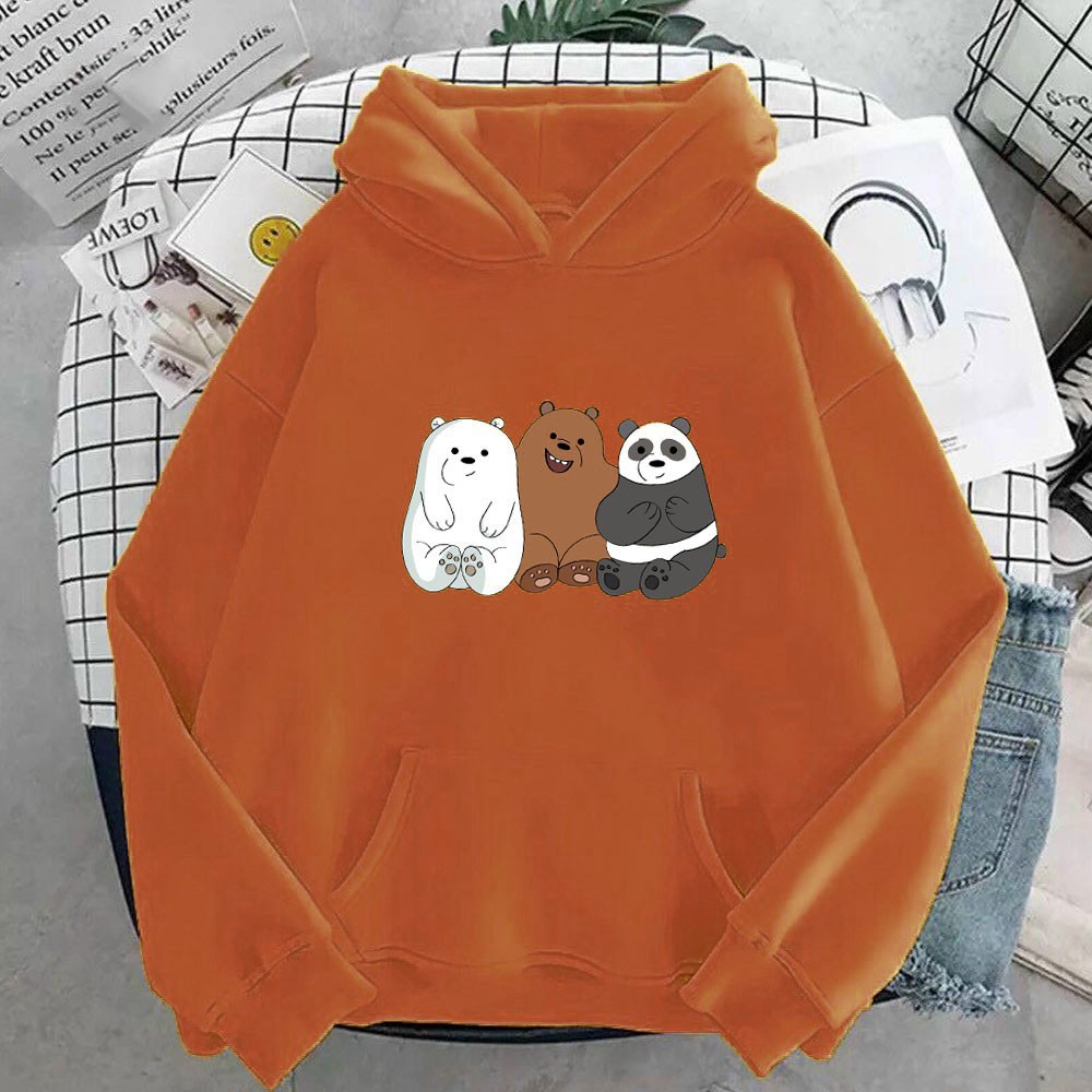 Áo khoác Hoodie form rộng sweater nỉ Ulzzang 3 chú gấu Hot trend Thời Trang Thu Đông siêu đẹp haiianhh2016 | BigBuy360 - bigbuy360.vn