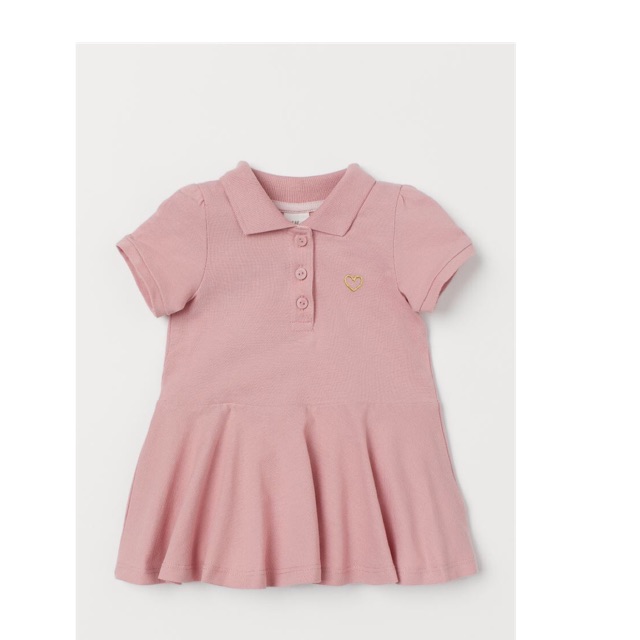 Váy H&M pique dress pink color