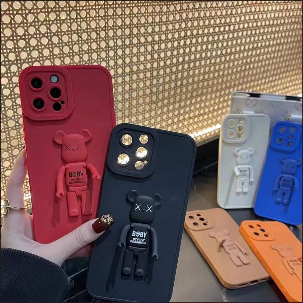 Ốp điện thoại mẫu Bearbrick sang trọng cho iPhone 13 Pro Max i13 13pro 11 Pro Max i11
