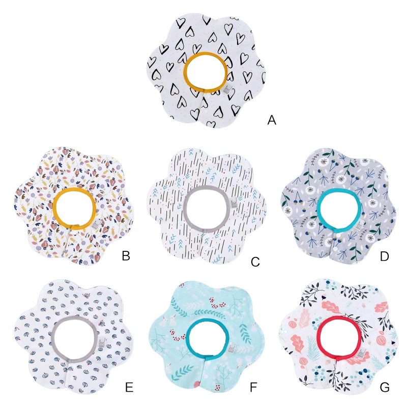 Yếm Ăn Cotton Dệt Kim Thoáng Khí Chống Nước Xoay 360 Độ Dễ Thương Cho Bé