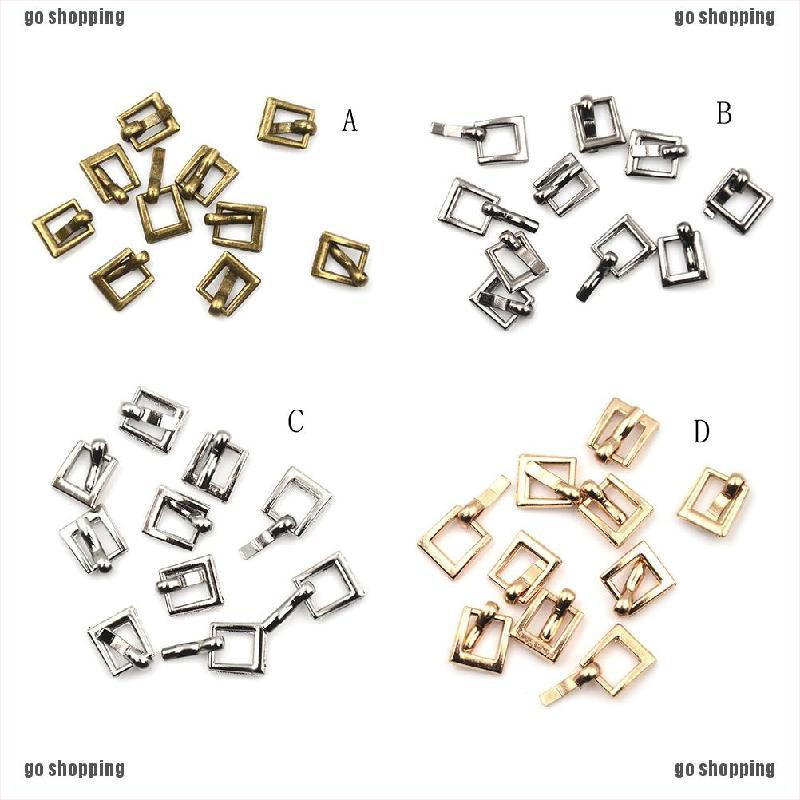 {go shopping}10PCS 4MM Diy mini ultra-small Japanese word buckle belt buckle For bjd blyth doll buckle shoes accessories