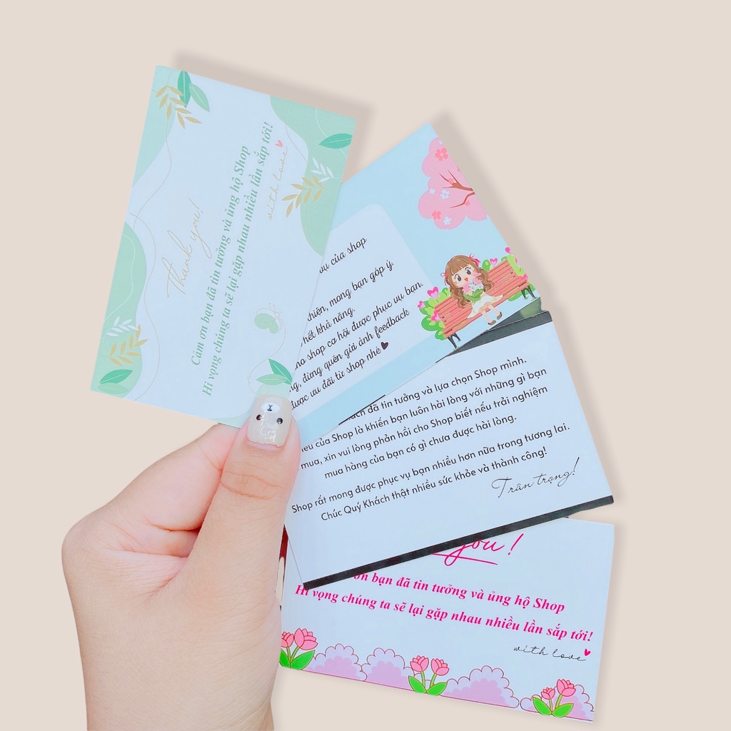 [Clip thật] COMBO 100 Card cám ơn, thiệp cảm ơn hoặc Thank you card dành riêng cho shop bán hàng dùngđể tặng khách hàng