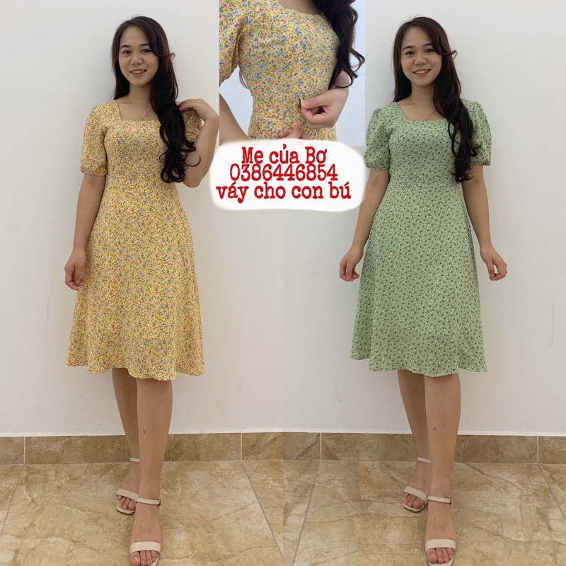 Váy cho con bú cổ U hè 2021, chất lụa Hàn mềm mát cực gọn dáng cho mẹ sau sinh, sẵn đủ size 43-75kg
