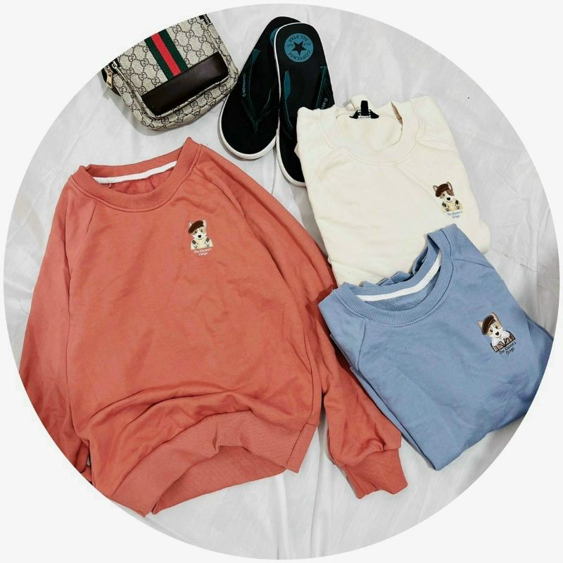 SWEATER NỈ NGOẠI THÊU GẤU CỰC XINH