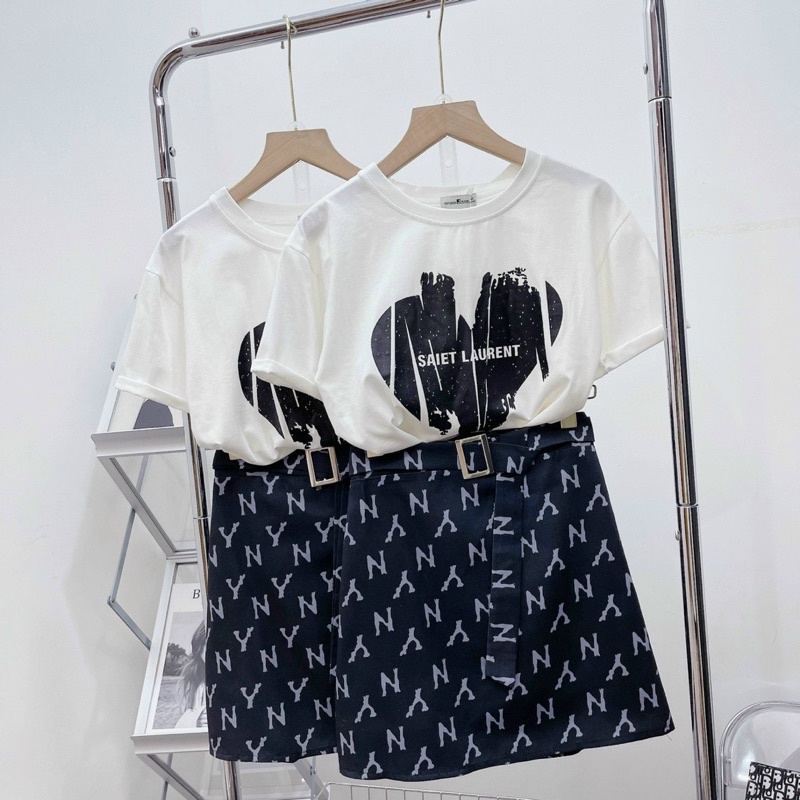 ✔ 𝗙𝗥𝗘𝗘 𝗦𝗛𝗜𝗣  SÉT CHÂN VÁY HOA TIẾT ÁO TRÁI TIM KÈM THẮT LƯNG