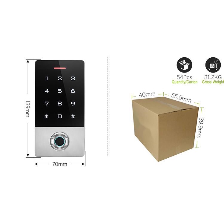 Đầu đọc vân tay thẻ từ TSF5 kiểm soát cửa ra vào thang máy