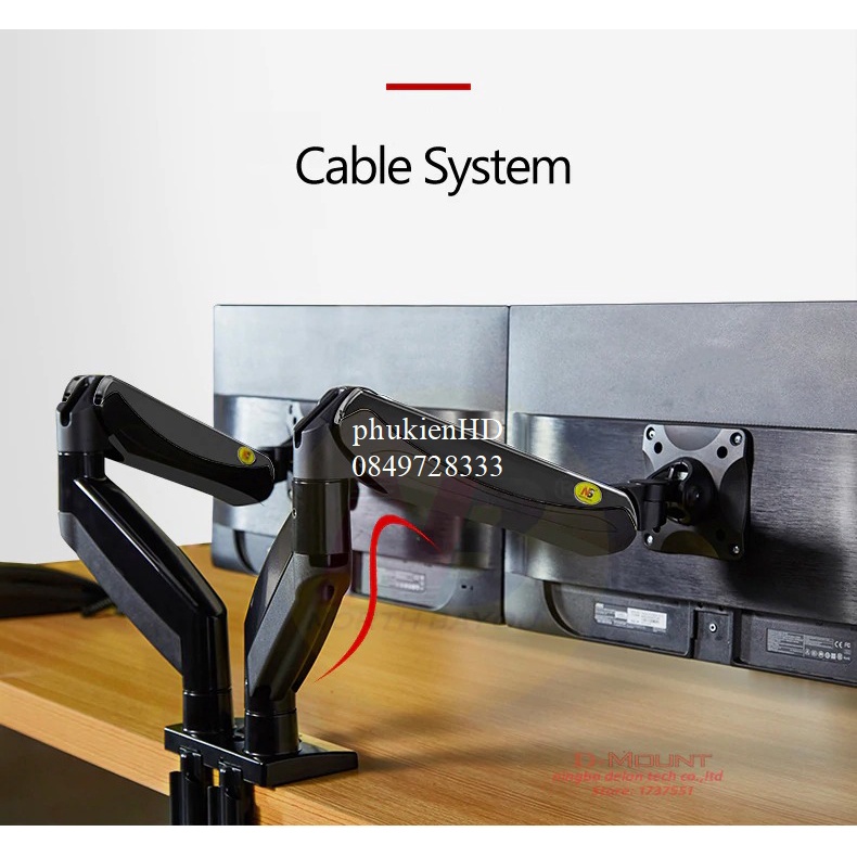 Giá treo 2 màn hình máy tính 17- 27'' NB F160