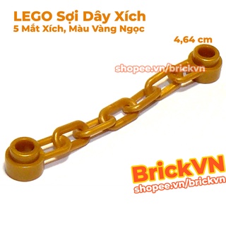 [1 Cái] LEGO Dây Xích Nhựa Với 5 Mắt Xích, Dài 4,64cm, Màu Vàng Ngọc ID 6323688 39890