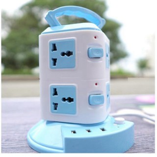 Ổ cắm điện 2 tầng 8 ổ cắm 3 cổng USB