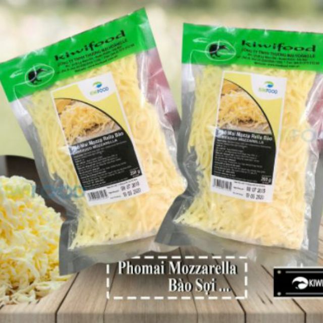 Phomai mozzarella Úc bào sợi 500g Kiwifoods