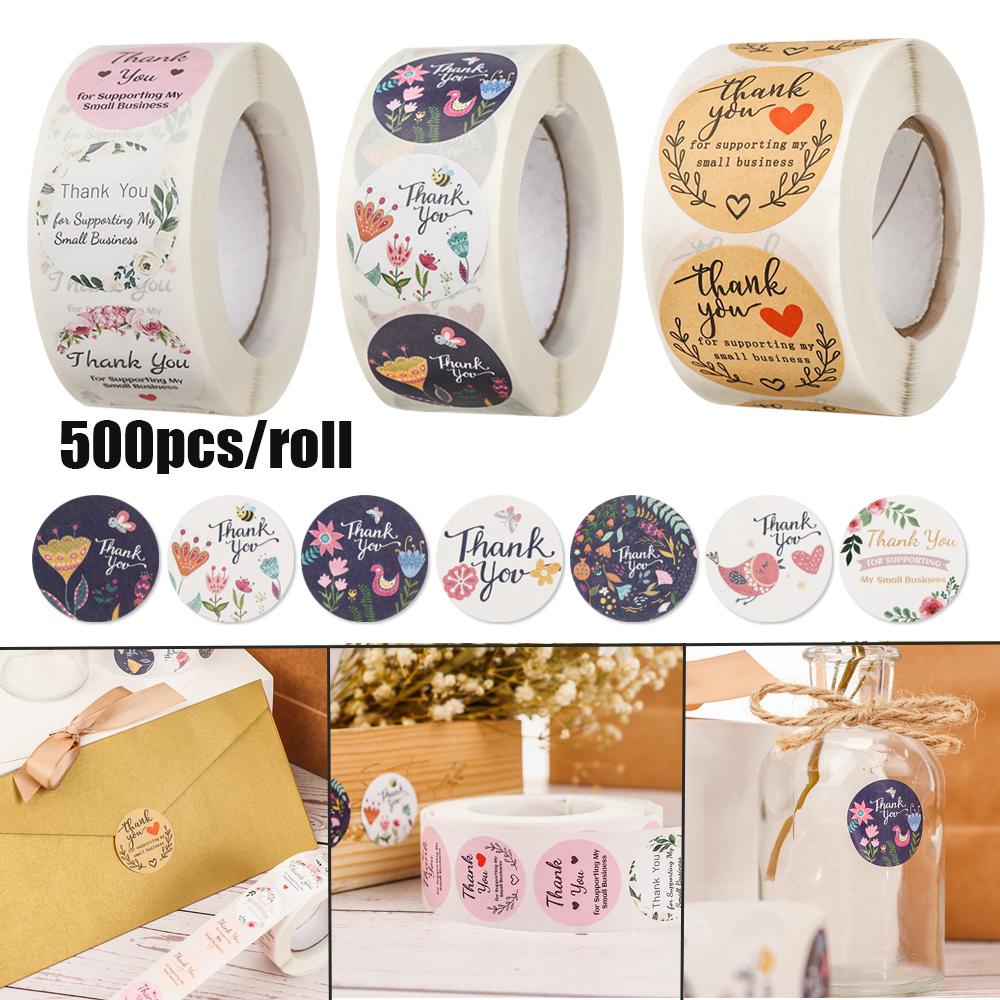 Cuộn 500 Miếng Dán Trang Trí Túi Bánh Quy / Thiệp Mời Đám Cưới