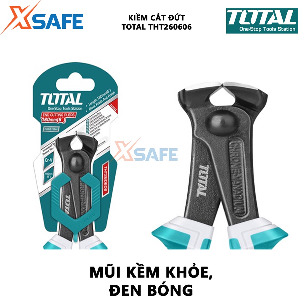 Kìm càng cua TOTAL THT260606 kềm cắt đứt Kích cỡ dài 160mm (6&quot;), hợp kim cứng, mũi kìm khỏe, tay cầm làm bằng nhựa tổng