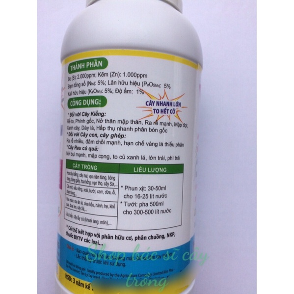 Phân Bón Lá Siêu ĐÂM CHỒI, Phì Thân, Phình Gốc, Lớn Thân, Mập Thân Cây Nhanh Lớn dành hoa kiểng và cây trồng khác