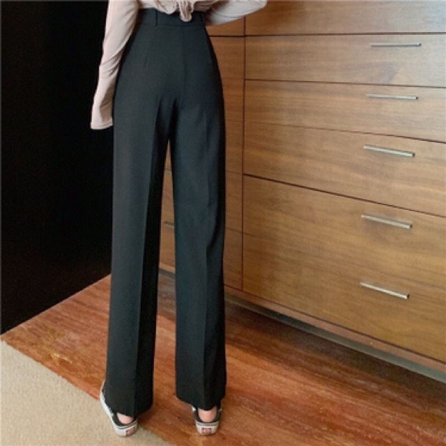 (Hàng có sẵn) Quần suông rủ chất cực đẹp (loại dài qua mắt cá chân, quần cạp cao, ống suông rộng) | BigBuy360 - bigbuy360.vn