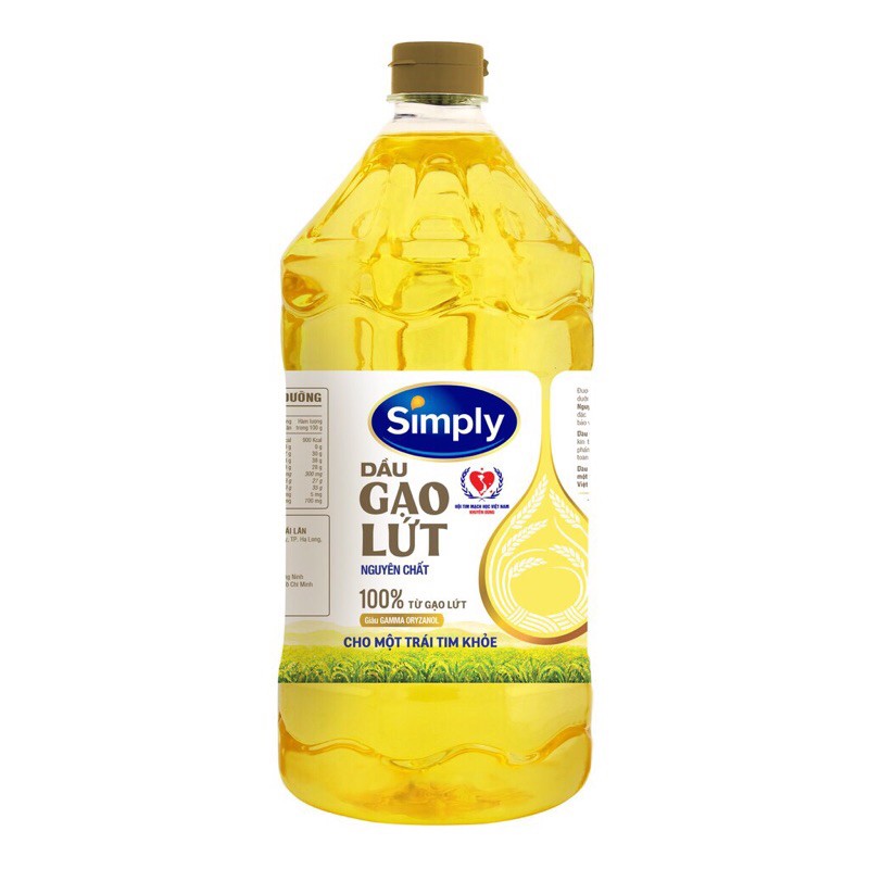 Dầu gạo lứt simply chai 2L