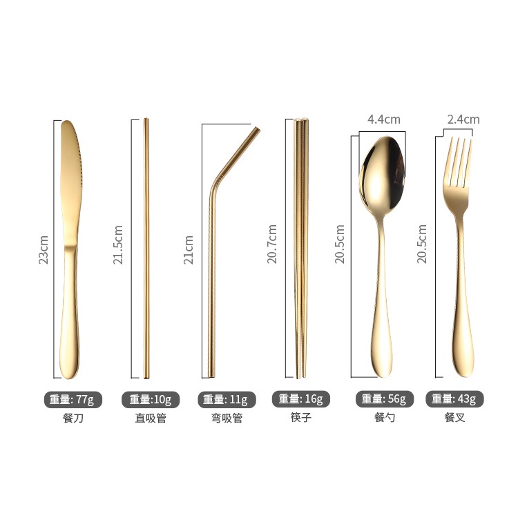 Bộ Muỗng Đũa Nĩa Bằng Thép Không Gỉ Tiện Dụng Cho Du Lịch