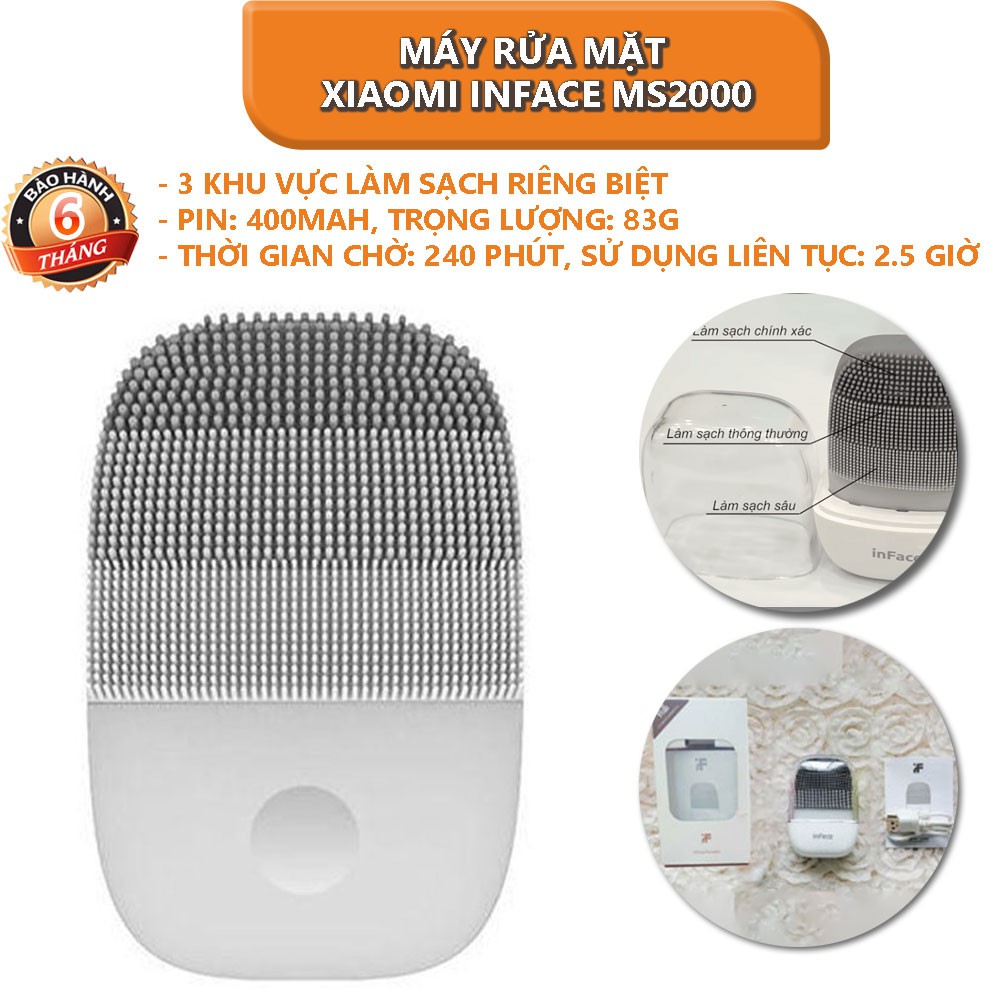 [Màu Ngẫu Nhiên] Máy rửa mặt Xiaomi inFace MS2000 - MS2000 Pro - Bảo hành 3 tháng - Shop Thế giới điện máy