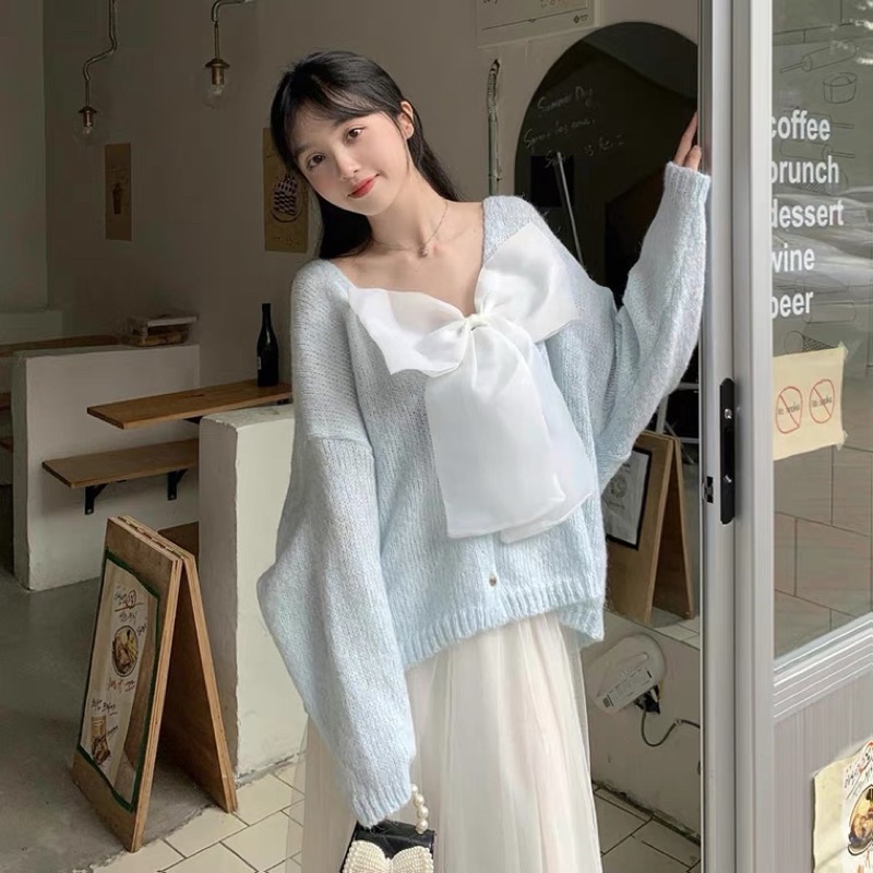 ÁO LEN NƠ 💕 CỔ TIM TAY DÀI 💕 CÀI NÚT PHONG CÁCH HÀN QUỐC DỄ THƯƠNG NỮ TÍNH