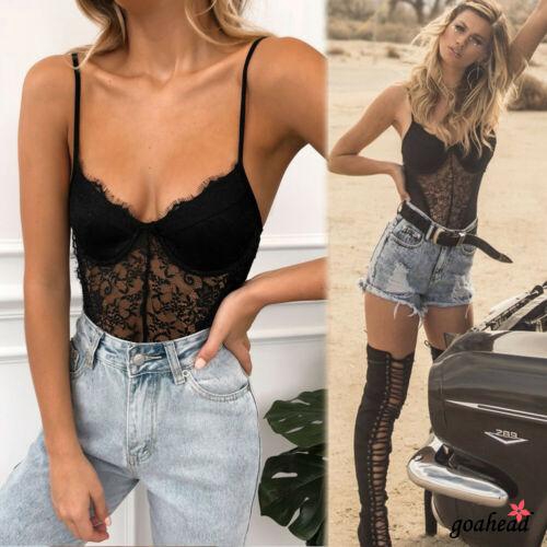 Bodysuit phối ren 2 dây cổ khoét chữ V gợi cảm