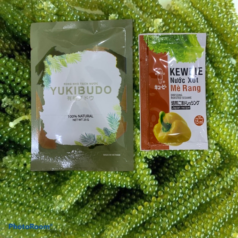 [CHÍNH HÃNG] Rong Nho Tách Nước YUKIBUDO  - Hộp 150g (6gói) - Tặng 2 gói sốt mè rang Siêu ngon | BigBuy360 - bigbuy360.vn