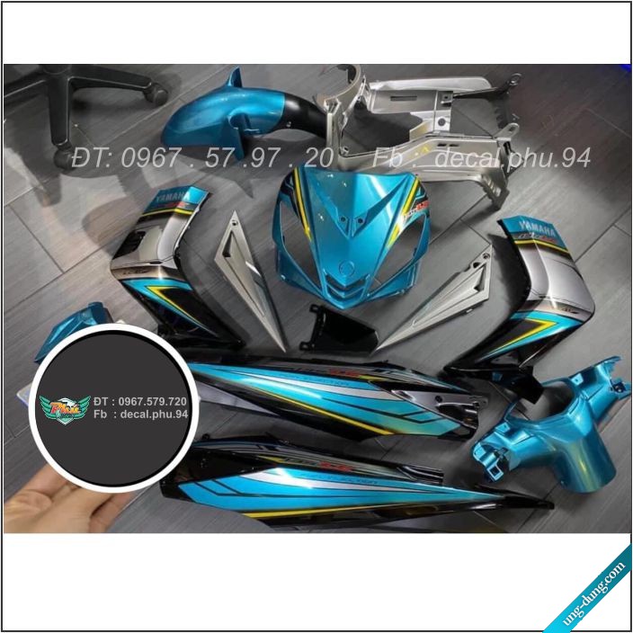 Tem Exciter 135 rời xanh đen bạc (C)