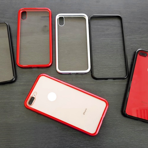 Ốp 2 Mặt Kính Cường Lực Trong Suốt - Ốp Nam Châm Cường Lực - Chống Xước Chống Va Đập Cho IPhone Xsma