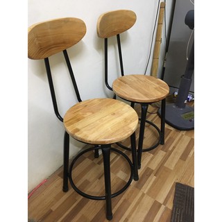 Ghế quầy bar.gỗ cao su( ghế ngồi quầy thu ngân)