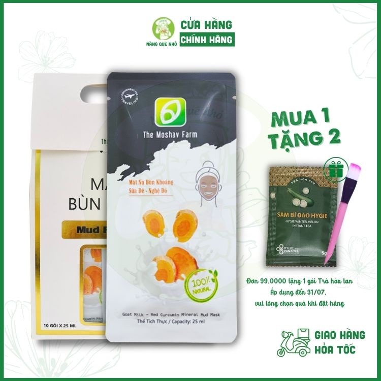 Mặt Nạ Bùn Khoáng The Moshav Farm Sữa Dê Nghệ Đỏ Detox Da, Làm Sáng Da, Giảm Mụn