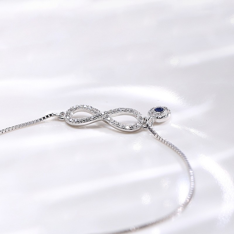 Lắc Tay Bạc Nữ S925 Infinity Dát Đá LTVAD066 Twenty Silver. Vòng Tay Bạc Nữ 20Silver