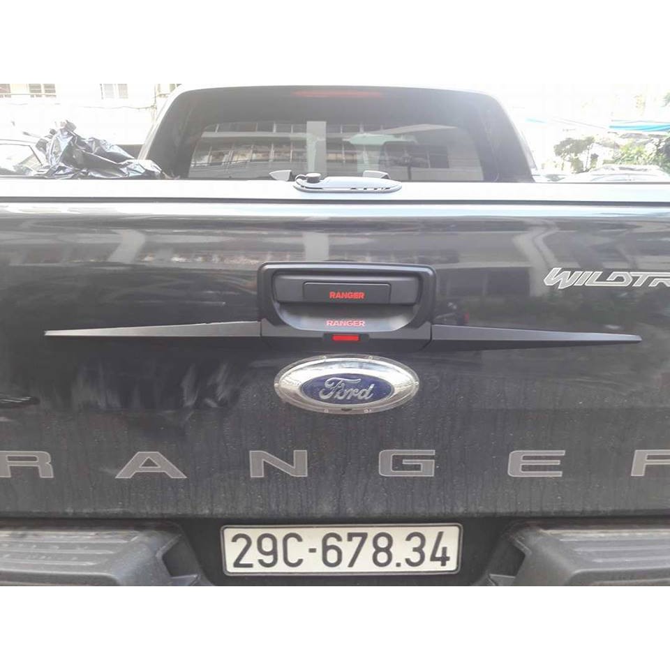 Bộ ốp hõm cốp + tay Cốp đen nhám cao cấp xe Ford Ranger 2013-2021