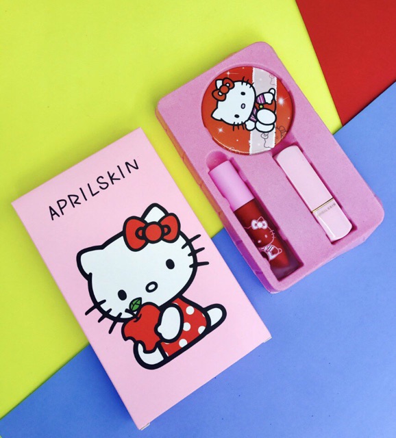 💄Bộ 2 Son Môi April Skin và gương soi Kitty siêu đáng yêu💄