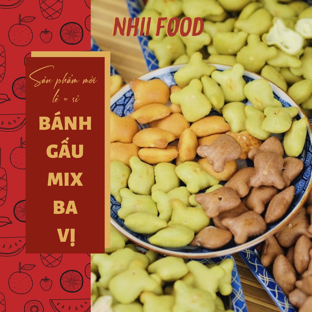 400GR Bánh gấu mix 3 vị NHII FOOD thực phẩm sạch nhà làm