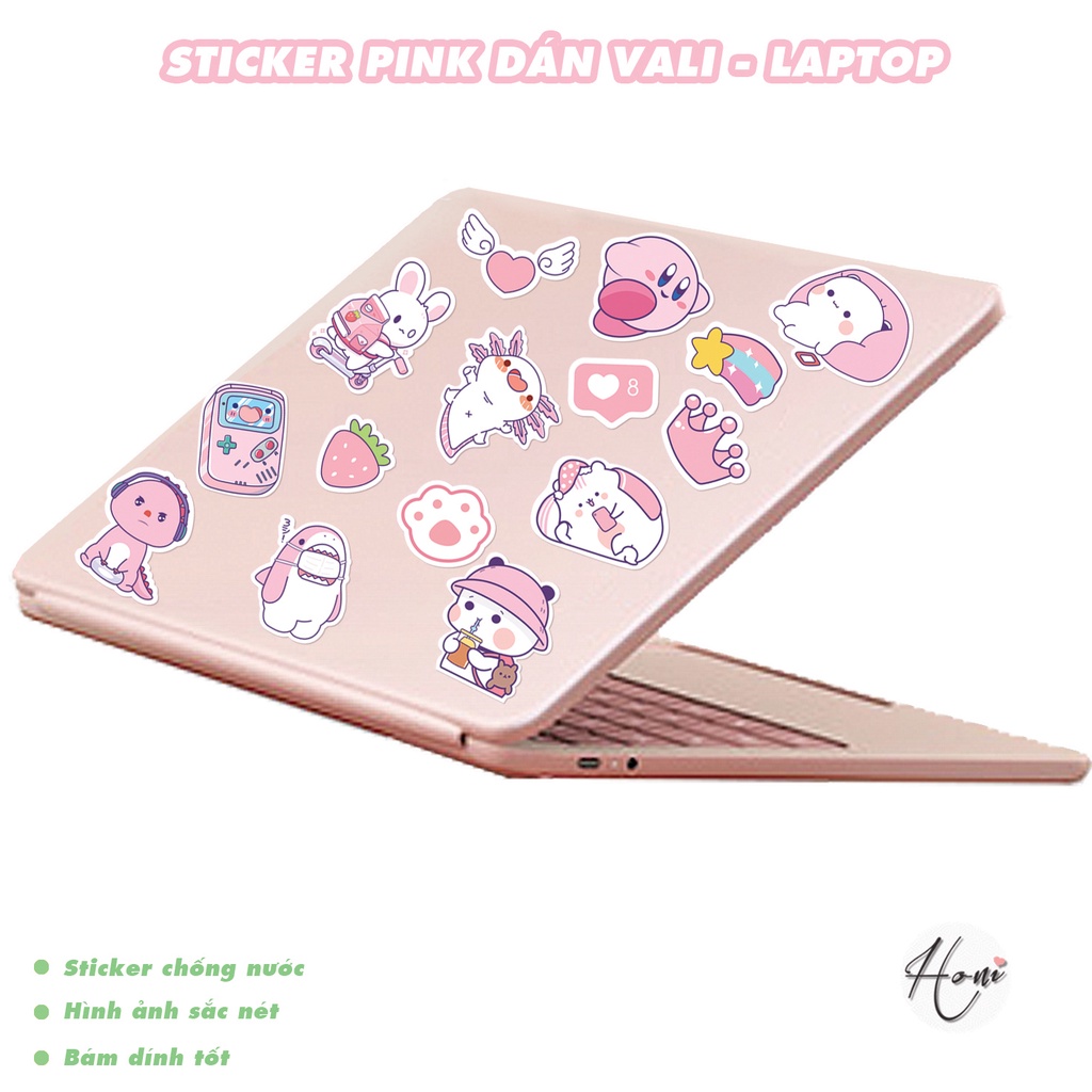 Sticker Pink Dễ Thương, Stickers, Dán Vali, Dán Laptop, Dán Đàn Ghita, Ukulele