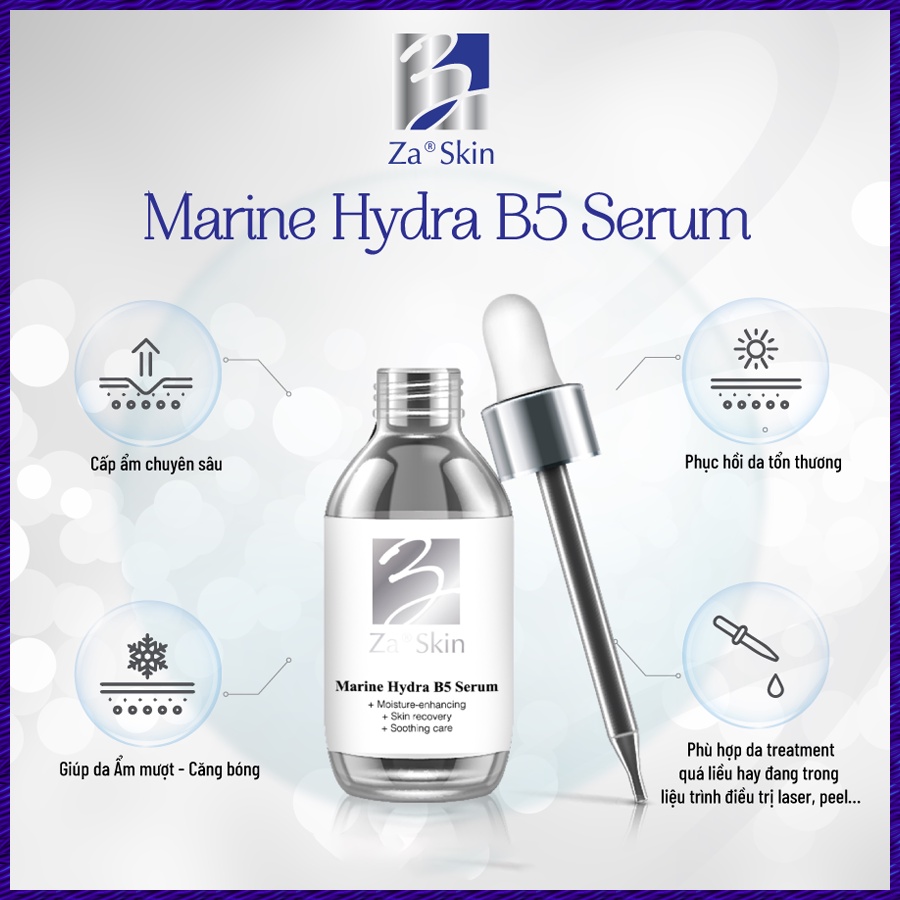 Serum B5 ZaSkin Marine Hydra - Dưỡng Ẩm Phục Hồi Trẻ Hoá Da, Tạo Cảm Giác Mát Dịu Không Bết Dính