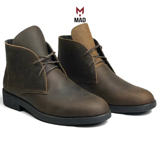 Giày cao cổ nam Chukka Boots MAD Brown 3.0 da bò sáp ngựa điên cao cấp chính hãng giá rẻ nhất hà nội