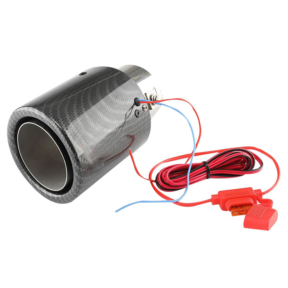 Ống Xả Bằng Sợi Carbon Có Đèn LED Đỏ / Xanh Dương Thông Dụng Cho Xe Hơi